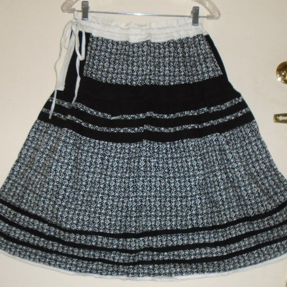 Floral Print Drawstring Waist Summer Fun Skirt